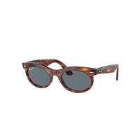 Ray-Ban Sunglasses Unisex Wayfarer Oval - Striped Havana Frame Blue Lenses Polarized 50-22