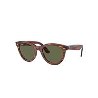 Ray-Ban Sunglasses Unisex Wayfarer Way - Striped Havana Frame Green Lenses Polarized 51-21