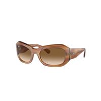 Ray-Ban Sunglasses Unisex Beate - Striped Brown Frame Brown Lenses 56-20