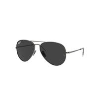 Ray-Ban Sunglasses Unisex Aviator Titanium - Gunmetal Frame Black Lenses Polarized 62-14