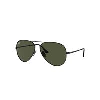 Ray-Ban Sunglasses Unisex Aviator Titanium - Black Frame Green Lenses 58-14
