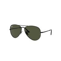 Ray-Ban Sunglasses Unisex Aviator Titanium - Black Frame Green Lenses 62-14