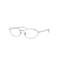 Ray-Ban Eyeglasses Unisex Rb3734v Optics - Silver Frame Clear Lenses Polarized 54-18