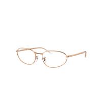 Ray-Ban Eyeglasses Unisex Rb3734v Optics - Rose Gold Frame Clear Lenses Polarized 54-18