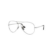 Ray-Ban Eyeglasses Unisex Aviator Titanium Optics - Silver Frame Clear Lenses Polarized 58-14
