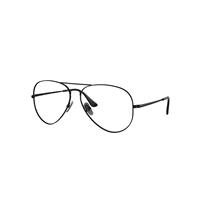 Ray-Ban Eyeglasses Unisex Aviator Titanium Optics - Black Frame Clear Lenses Polarized 58-14