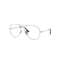 Ray-Ban Eyeglasses Unisex Aviator Titanium Optics - Arista Gold Frame Clear Lenses Polarized 58-14