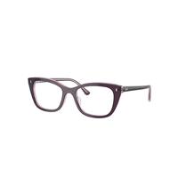 Ray-Ban Eyeglasses Unisex Rb5433 Optics - Violet On Transparent Pink Frame Clear Lenses Polarized 52-19