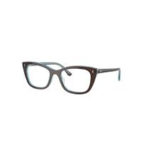 Ray-Ban Eyeglasses Unisex Rb5433 Optics - Brown On Transparent Blue Frame Clear Lenses Polarized 50-19