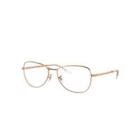 Ray-Ban Eyeglasses Unisex Rb3733v Optics - Rose Gold Frame Clear Lenses Polarized 54-17