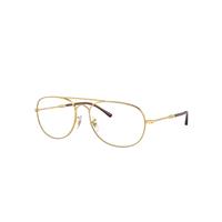Ray-Ban Eyeglasses Unisex Bain Bridge Optics - Arista Gold Frame Clear Lenses Polarized 55-17