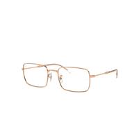 Ray-Ban Eyeglasses Unisex Rb6520 Optics - Rose Gold Frame Clear Lenses Polarized 53-20