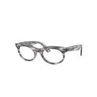 Ray-Ban Eyeglasses Unisex Wayfarer Oval Optics - Striped Transparent Blue Frame Clear Lenses Polarized 50-22
