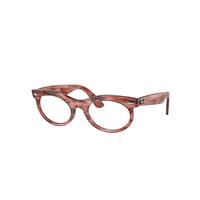 Ray-Ban Eyeglasses Unisex Wayfarer Oval Optics - Striped Transparent Pink Frame Clear Lenses Polarized 50-22