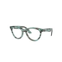 Ray-Ban Eyeglasses Unisex Wayfarer Way Optics - Striped Transparent Green Frame Clear Lenses Polarized 54-21