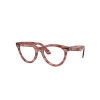 Ray-Ban Eyeglasses Unisex Wayfarer Way Optics - Striped Transparent Pink Frame Clear Lenses Polarized 51-21