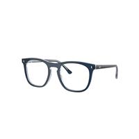 Ray-Ban Eyeglasses Unisex Rb2210v Optics - Blue On Transparent Blue Frame Clear Lenses Polarized 51-21