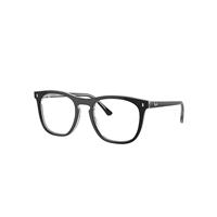 Ray-Ban Eyeglasses Unisex Rb2210v Optics - Dark Grey On Transparent Light Grey Frame Clear Lenses Polarized 53-21
