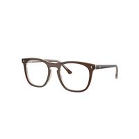 Ray-Ban Eyeglasses Unisex Rb2210v Optics - Brown On Transparent Light Brown Frame Clear Lenses Polarized 51-21