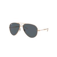 Ray-Ban Sunglasses Unisex Old Aviator - Rose Gold Frame Blue Lenses 58-14
