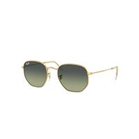 Ray-Ban Sunglasses Unisex Hexagonal - Arista Gold Frame Green Lenses 54-21