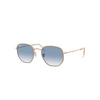 Ray-Ban Sunglasses Unisex Hexagonal - Rose Gold Frame Blue Lenses 51-21
