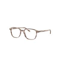 Ray-Ban Eyeglasses Unisex Leonard Optics - Striped Beige Frame Clear Lenses Polarized 49-17