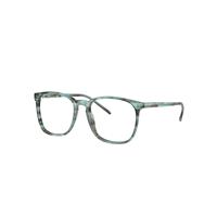 Ray-Ban Eyeglasses Unisex Rb5387 Optics - Striped Green Frame Clear Lenses Polarized 54-18