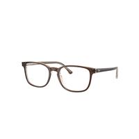 Ray-Ban Eyeglasses Unisex Rb5418 Optics - Brown On Transparent Light Brown Frame Clear Lenses Polarized 56-19