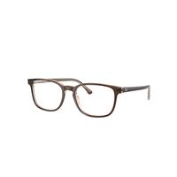 Ray-Ban Eyeglasses Unisex Rb5418 Optics - Brown On Transparent Light Brown Frame Clear Lenses Polarized 54-19