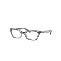 Ray-Ban Eyeglasses Woman Lady Burbank Optics - Striped Blue Frame Clear Lenses Polarized 49-20