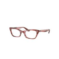 Ray-Ban Eyeglasses Woman Lady Burbank Optics - Striped Pink Frame Clear Lenses Polarized 51-20