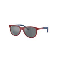 Ray-Ban Sunglasses Children Rb9077s Kids Bio-based - Red On Blue Frame Grey Lenses 49-16