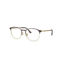 Ray-Ban Eyeglasses Unisex Rb6375 Optics - Gold Frame Clear Lenses Polarized 51-18