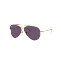 Ray-Ban Sunglasses Unisex Aviator Reverse - Arista Gold Frame Violet Lenses 59-11