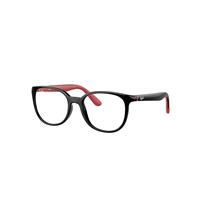 Ray-Ban Eyeglasses Children Rb1631 Optics Kids Bio-based - Black On Red Frame Clear Lenses 45-16