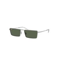 Ray-Ban Sunglasses Unisex Emy Bio-based - Silver Frame Green Lenses Polarized 56-17
