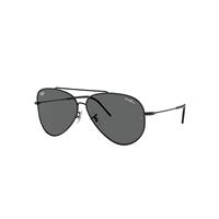 Ray-Ban Sunglasses Unisex Lenny Kravitz X Aviator Reverse - Black Frame Grey Lenses 59-11