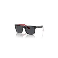 Ray-Ban Sunglasses Children Justin Kids Marvel Miles Morales - Black And Red Internal With Black Web Frame Grey Lenses 48-16