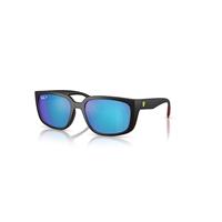 Ray-Ban Sunglasses Unisex Rb4443m Scuderia Ferrari Collection Chromance - Matte Black Frame Green Lenses Polarized 57-19