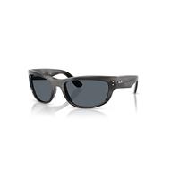 Ray-Ban Sunglasses Unisex Mega Balorama - Striped Gray Frame Blue Lenses 63-19