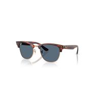 Ray-Ban Sunglasses Unisex Clubmaster Reverse - Striped Havana Frame Blue Lenses 54-21