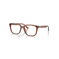 Ray-Ban Eyeglasses Unisex Rb7248d Optics - Transparent Brown Frame Clear Lenses Polarized 55-18
