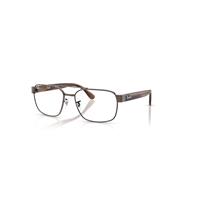 Ray-Ban Eyeglasses Unisex Rb3751v Optics - Havana Brown Frame Clear Lenses Polarized 56-17