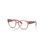 Ray-Ban Eyeglasses Unisex Rb7210 Optics - Opal Antique Pink Frame Clear Lenses Polarized 52-20