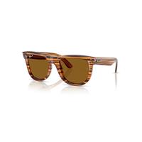 Ray-Ban Sunglasses Unisex Wayfarer Reverse - Striped Havana Frame Brown Lenses Polarized 50-22