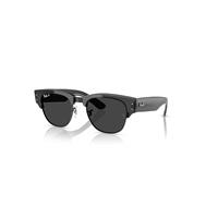 Ray-Ban Sunglasses Unisex Mega Clubmaster X The Ones - Transparent Black Frame Black Lenses Polarized 53-21