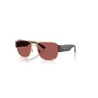 Ray-Ban Sunglasses Unisex Rb3756ch Chromance - Sand Brown Frame Violet Lenses Polarized 56-18