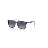 Ray-Ban Sunglasses Unisex Rb9084s Kids Bio-based - Blue On Rubber Grey Frame Brown Lenses Polarized 47-16