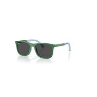 Ray-Ban Sunglasses Unisex Rb9084s Kids Bio-based - Green On Rubber Light Blue Frame Grey Lenses 47-16